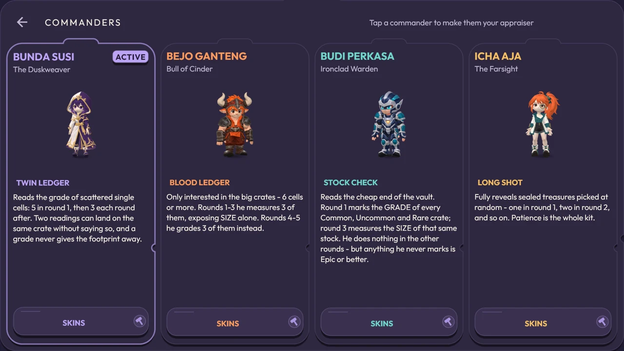 Magic Auction commander selection